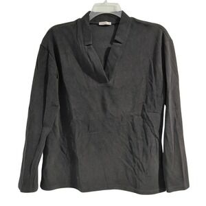 COOFANDY Womens Black V Neck Long Sleeve Casual Top Size Medium